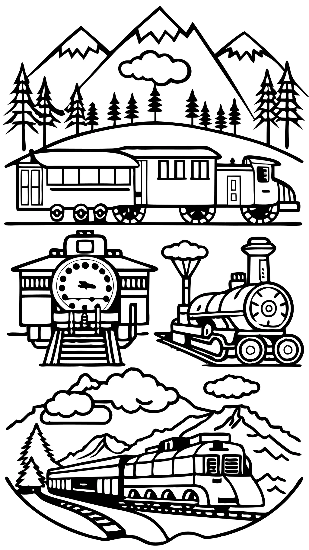 pages à colorier des trains